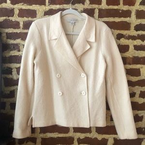 Cream Wool Sweater Blazer